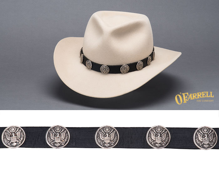 Silver Eagle Buttons Hat Band