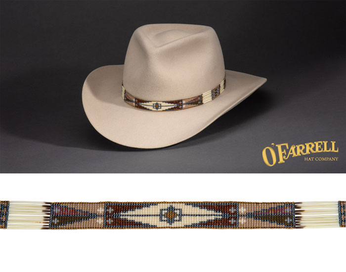 SB105 Diamond Beaded & Quill Hat Band