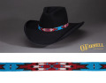 SB107 Red & Blue Arrow Beaded Hat Band