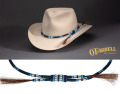 SB113 Peyote Blue Round Beaded Hat Band