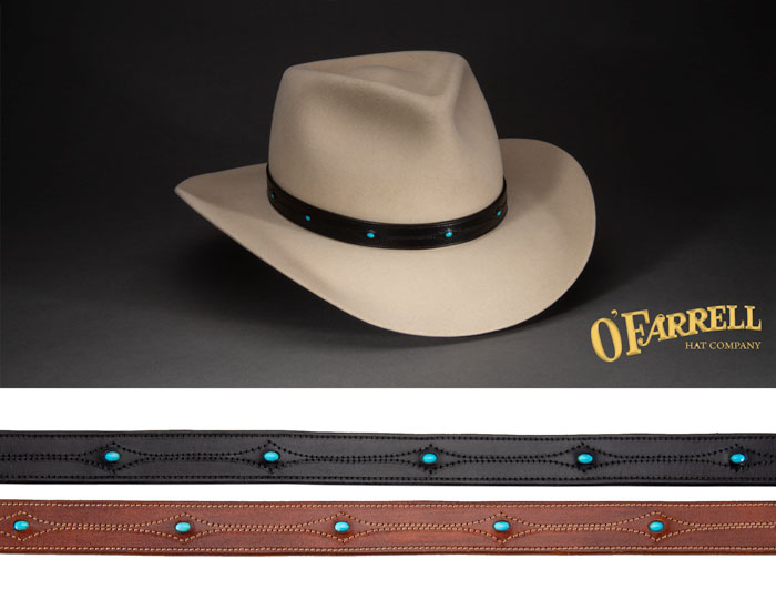 Turquoise Bead Inlay Stamped Hat Bands