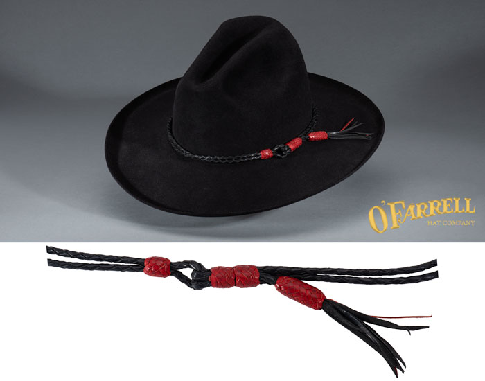 Double Micro Black Red Hat Band